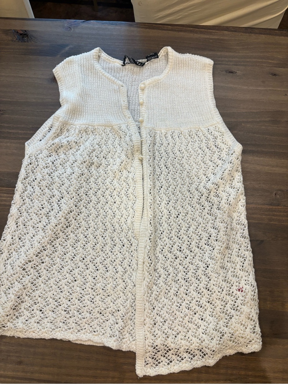 Vintage Sweater Teas Sleeveless Cardigan Vest